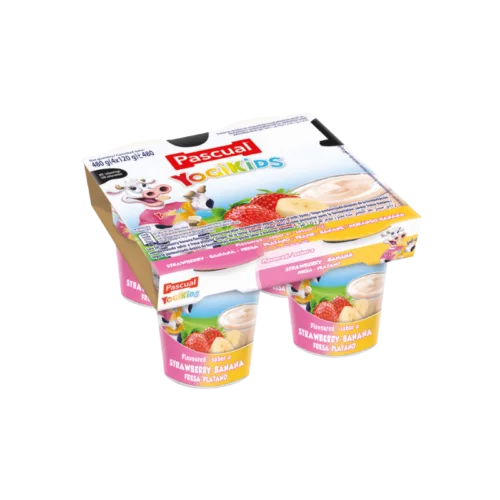 Pascual Yogikids 12 Months Strawberry banana – 4 Cups