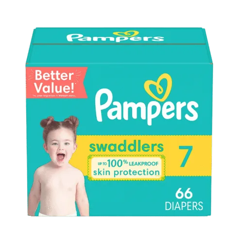 pampers swaddlers size 7, 66 counts