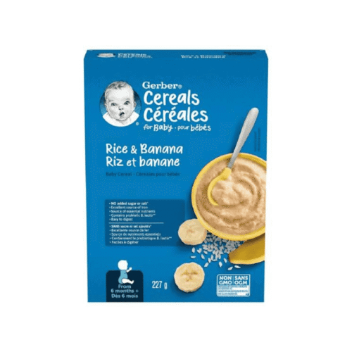 gerber rice and banana cereal
