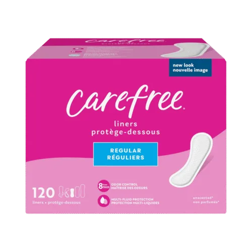 Carefree Liners – 240 Count (120 x 2), Regular, Unwrapped & Unscented, 2x More Absorbent for All-Day Freshness, Available in Nigeria from CSI Grocery