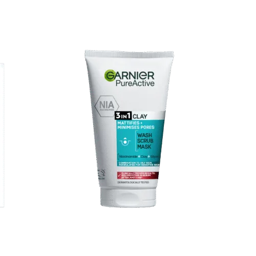 Garnier PureActive 3-in-1 Clay Mattifies Wash Scrub