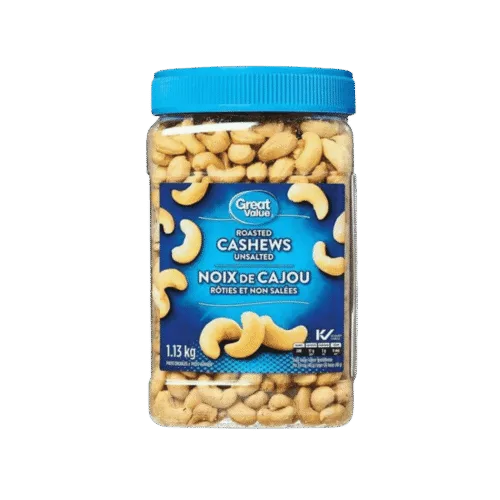 Great Value Roasted Cashews Unsalted – 1.13KG, Premium Roasted Cashews with Natural Buttery Flavour, No Added Salt, Available in Nigeria from CSI Grocery