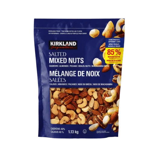 Kirkland Signature Salted Mixed Nuts – 1.13KG, Premium Blend of Cashews, Almonds, Pecans, Brazil Nuts & Macadamia Nuts, Roasted & Lightly Salted, Available in Nigeria from CSI Grocery