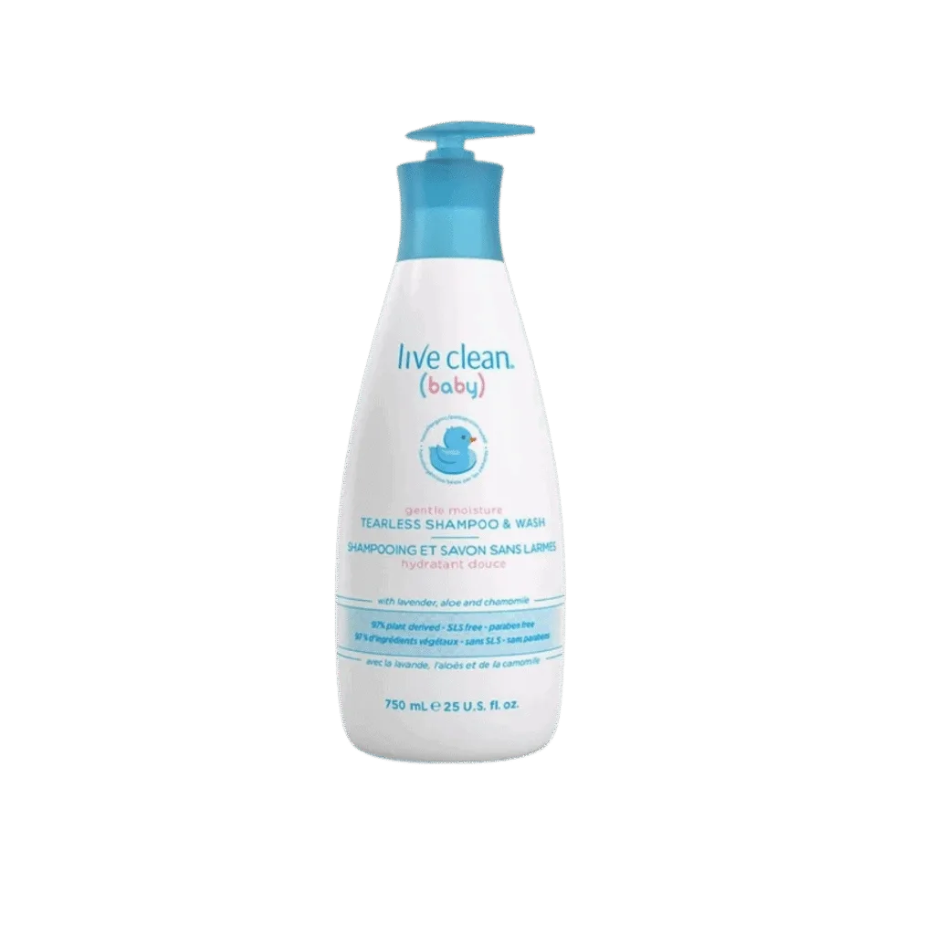 Live Clean Baby Gentle Moisture Tearless Shampoo & Wash – 750 mL, Organic Lavender, Chamomile & Aloe, Hypoallergenic & Sulfate-Free, Available in Nigeria from CSI Grocery