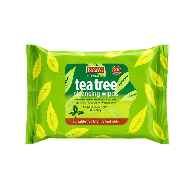 Beauty Formulas Tea Tree Cleansing Facial Wipes