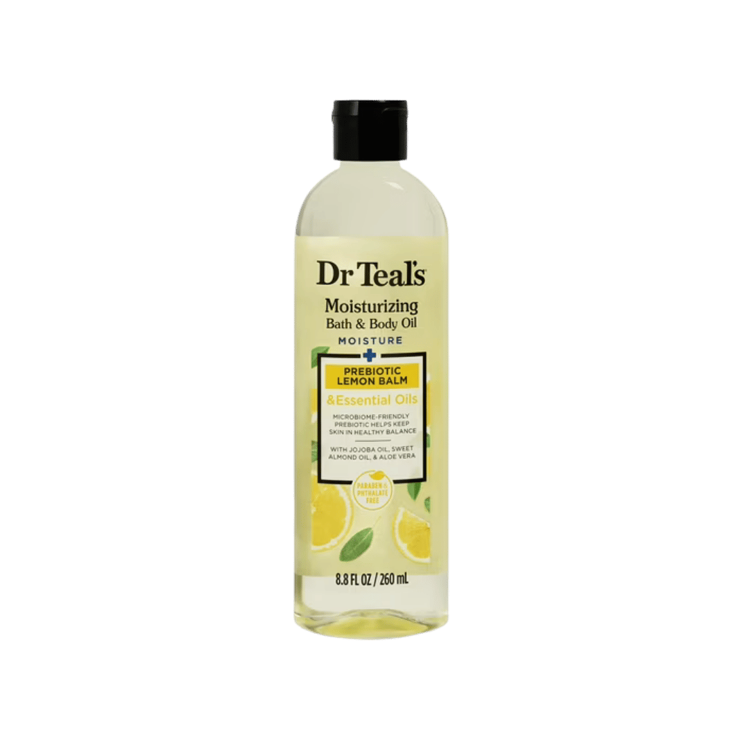 Dr Teal's Moisturizing Bath & Body Oil Prebiotic Lemon Balm – 260ml