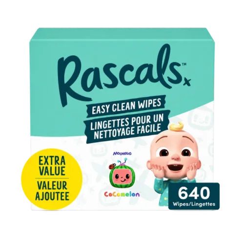 Rascals Easy Clean Wipes — 640 Count