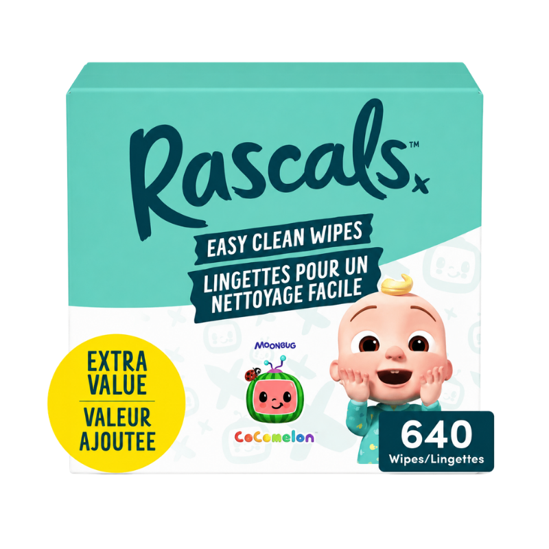 Rascals Easy Clean Wipes — 640 Count
