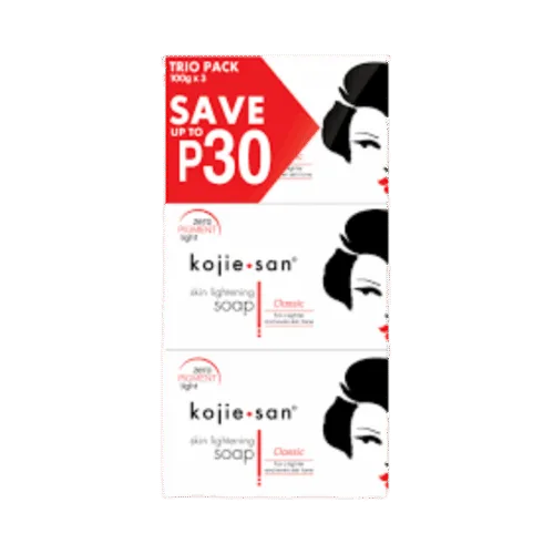 Kojie San 3-in-1 Kojic Acid Soap — 100g x 3 Bars