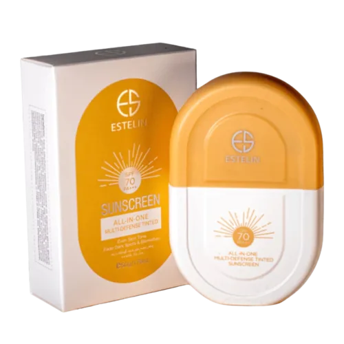 Estelin Sunscreen All-In-One Multi-Defense Tinted SPF 70 PA+++ — 50g