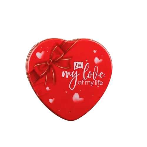 Elif My Love of My Life red heart chocolate tin gift