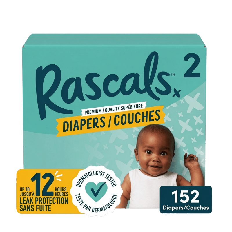 Rascals Premium Diapers Size 2 - 152 Count