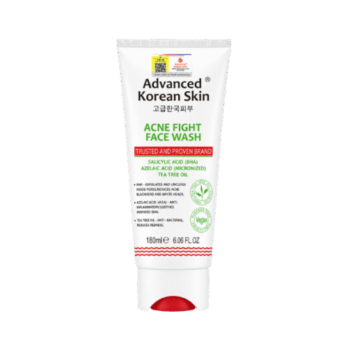 Advanced Korean Skin Acne Fight Face Wash with Salicylic Acid, Azelaic Acid & Tea Tree Oil