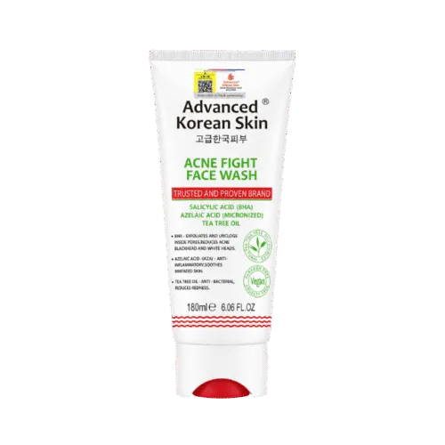 Advanced Korean Skin Acne Fight Face Wash with Salicylic Acid, Azelaic Acid & Tea Tree Oil