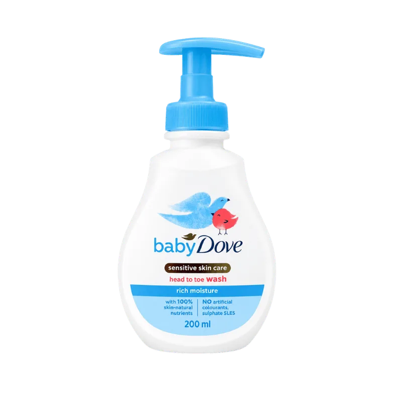Baby Dove Sensitive Skin Care Head to Toe Wash Rich Moisture - 200ml