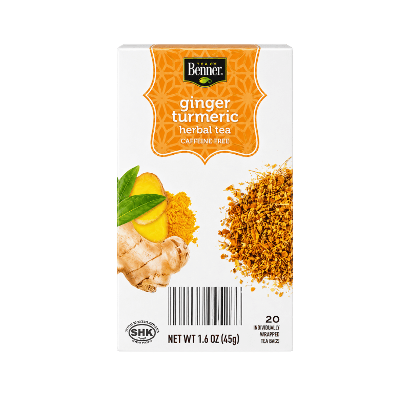 Benner Tea Co Ginger Turmeric Herbal Tea – 20 Tea Bags