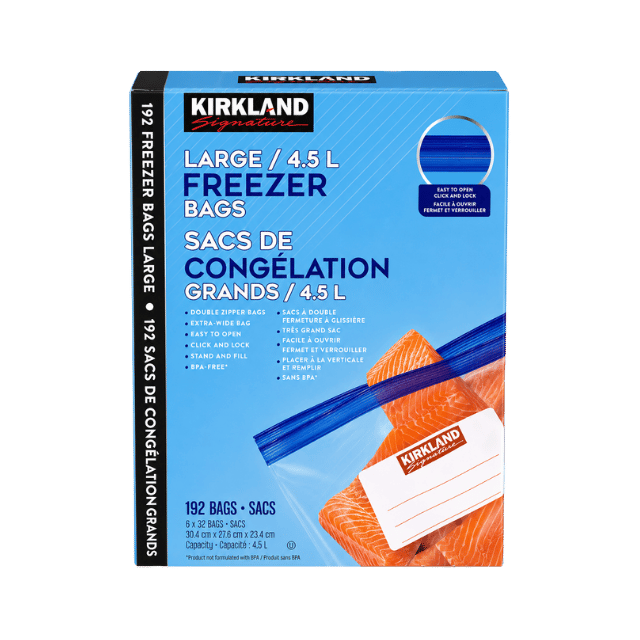 Kirkland Signature Large Freezer Bags - 192Pcs