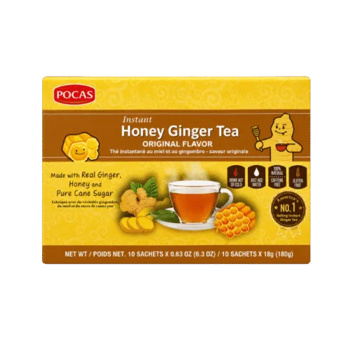 POCAS Instant Honey Ginger Tea Original Flavor – 10 Sachets (180g)
