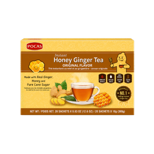 POCAS Instant Honey Ginger Tea with Pure Cane Sugar