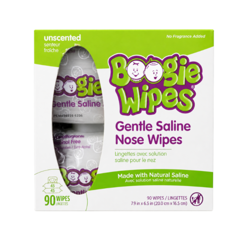 Boogie Wipes Gentle Saline Nose Wipes – 90 Count