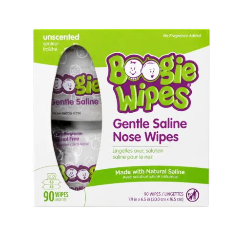 Boogie Wipes Gentle Saline Nose Wipes – 90 Count