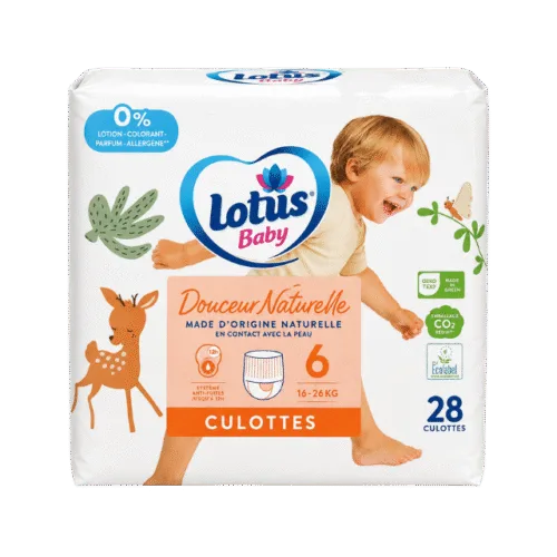 Lotus Baby Douceur Naturelle Pull-Up Pants, Size 6 (16-26kg) - 28 Culottes
