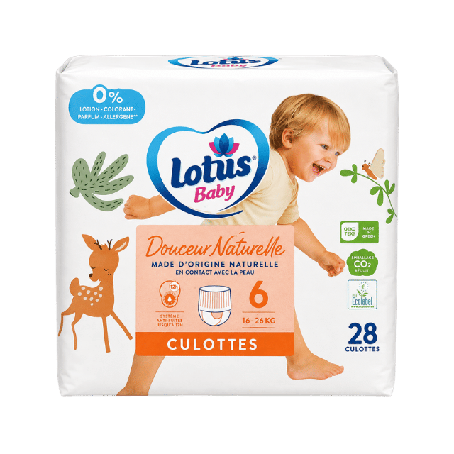 Lotus Baby Douceur Naturelle Pull-Up Pants, Size 6 (16-26kg) - 28 Culottes