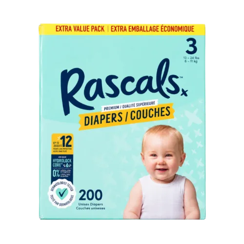 Rascals Premium Diapers Size 3 - 200 Count