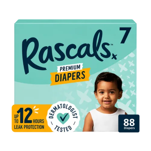 Rascals Premium Diapers Size 7 – 88 Count