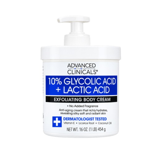 Advanced Clincals 10% Glycolic Acid +Lactic Acid Body Cream