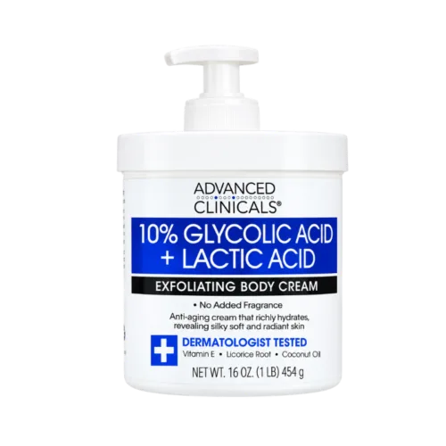 Advanced Clincals 10% Glycolic Acid +Lactic Acid Body Cream