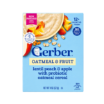 Gerber Oatmeal & Fruit - Lentil Peach & Apple with Probiotic Oatmeal Cereal