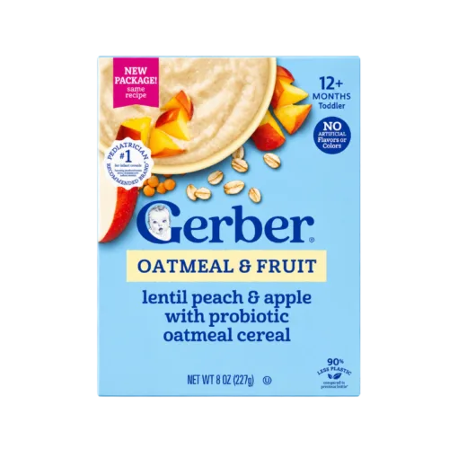 Gerber Oatmeal & Fruit - Lentil Peach & Apple with Probiotic Oatmeal Cereal