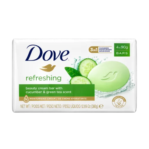 Dove Refreshing Cucumber & Green Tea Beauty Cream Bar Soap – 4 x 90g