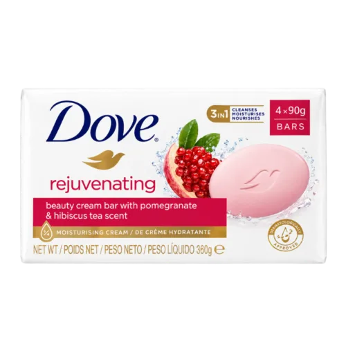 Dove Rejuvenating Pomegranate & Hibiscus Tea Beauty Cream Bar Soap – 4 x 90g