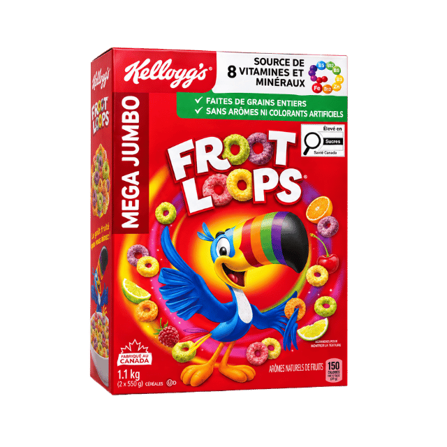 Kellogg’s Froot Loops Mega Jumbo Canada Cereal – 1.1kg X 2 bags