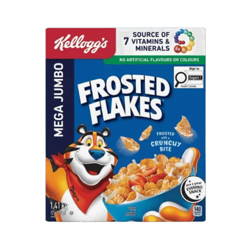 Kellogg’s Frosted Flakes Cereal, Mega Jumbo Canada – 2 Bags (1.41 kg)