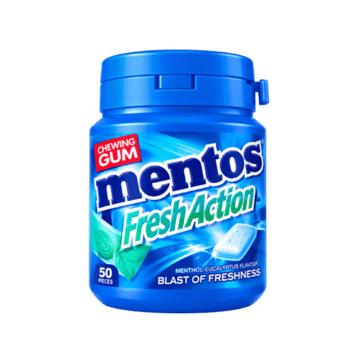 Mentos Fresh Action Chewing Gum (Menthol Eucalyptus Flavour) – 50 Pieces