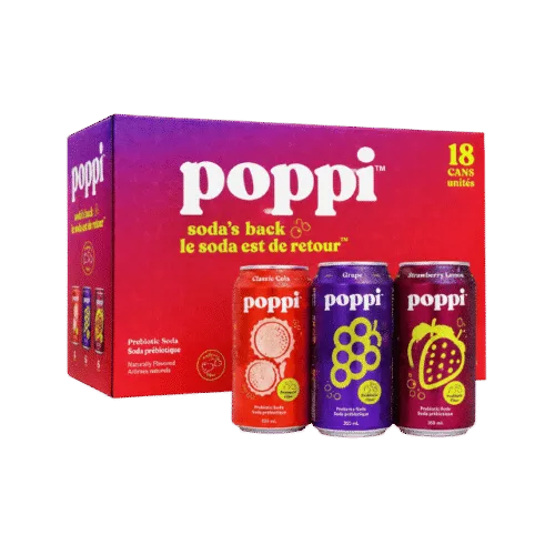 Poppi Prebiotic Soda’s Back Variety Pack – 18 Cans X 355ml